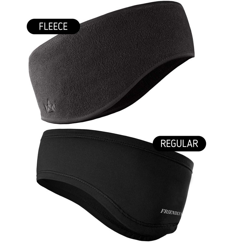 The Friendly Swede Ear Warmer Headband â€” Unisex 2-Pack Winter Headbands for Women & Men - Fleece Ear Warmers - Stretchable Ear Covers for Outdoors/Cycling/Hiking/Running - Image 4